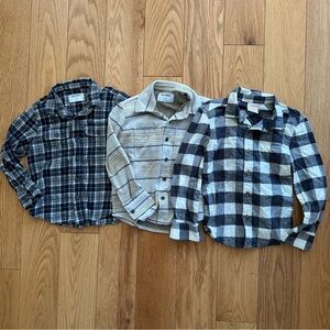 Bundle of 3 Toddler boy long sleeve shirts XS 5 Old Navy Jumping Beans flannels